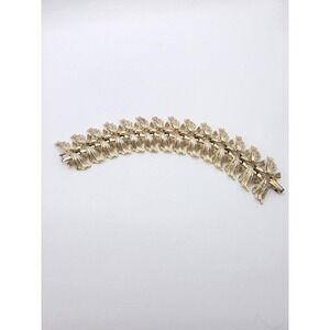 Antique 100 Yr‎ Old LISNER Bracelet Leaves Gold Tone Signed 7.5" FREE $HIPPING!!